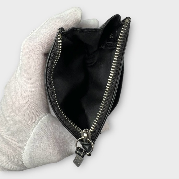 Coach Black Leather Zip Card SmallPouch - Picture 5 of 9